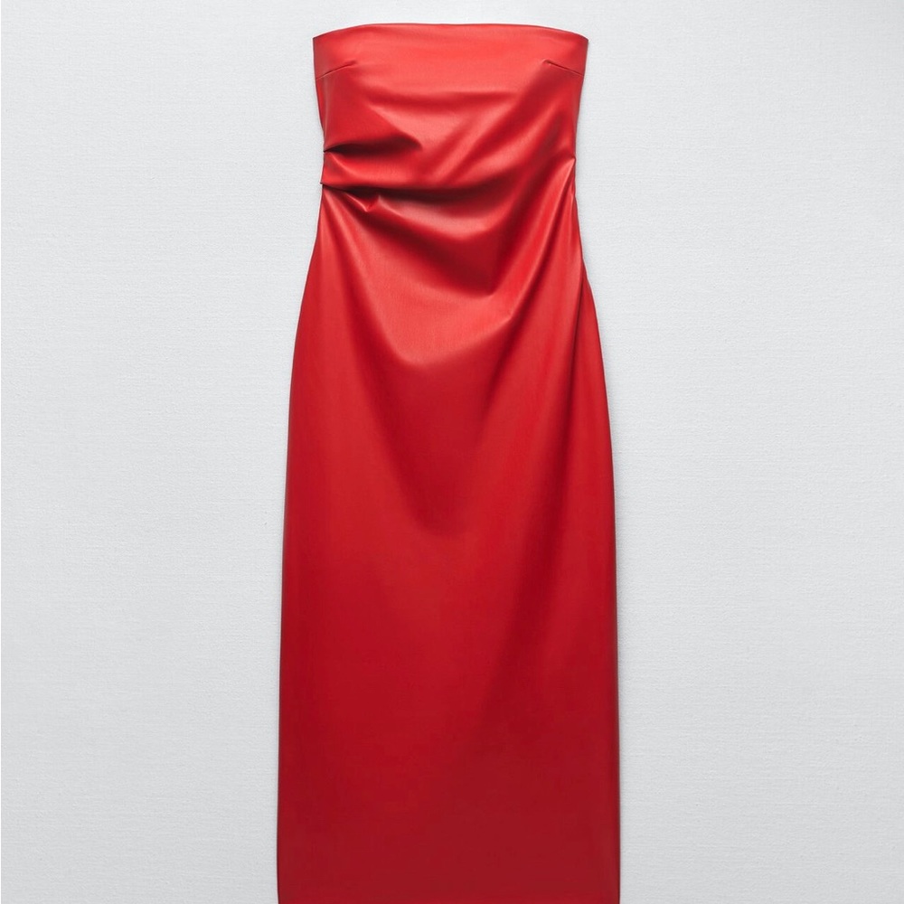 Faux leather dress